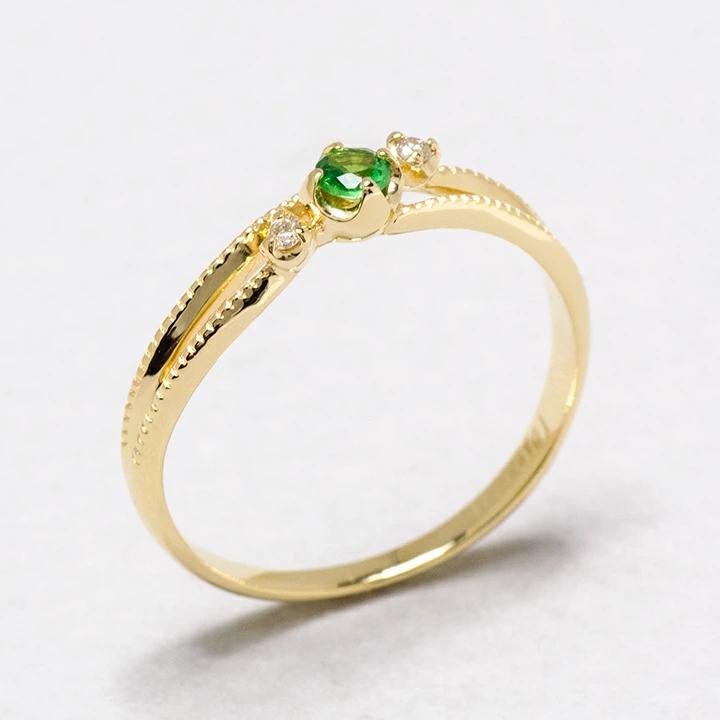 umu -アム- FINE JEWELRY STUIDIOグリーンガーネット ダイヤモンド リング 「cresta」rg0913_kanban2.jpg