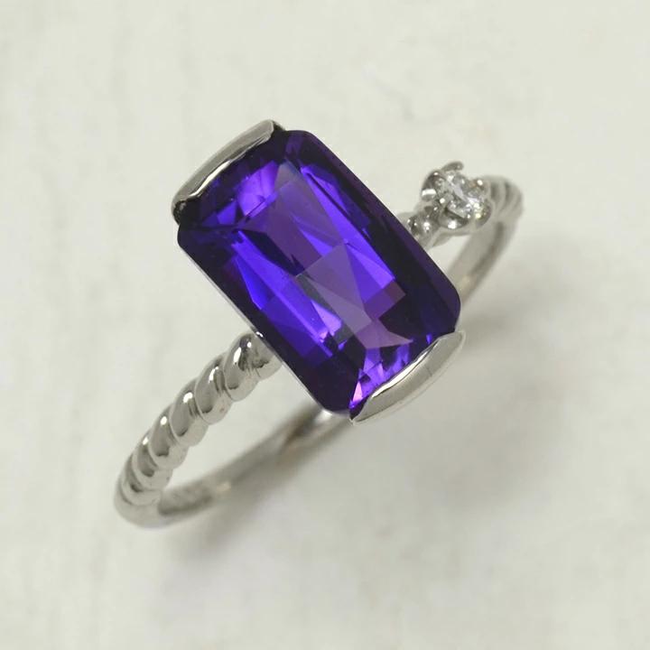 umu -アム- FINE JEWELRY STUIDIOK18 アメシスト ダイヤモンド リング 「spaiato」rg0926_kanban2.jpg