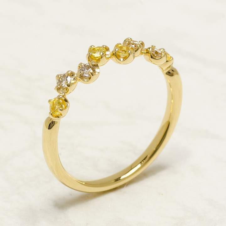 umu -アム- FINE JEWELRY STUIDIOK18 イエローサファイア ダイヤモンド リング 「stellato」rg0932_kanban2.jpg