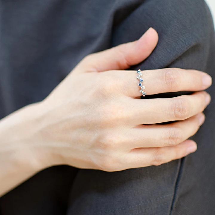 umu -アム- FINE JEWELRY STUIDIOK18 ブルーサファイア ダイヤモンド リング 「stellato」rg0933_i3.jpg