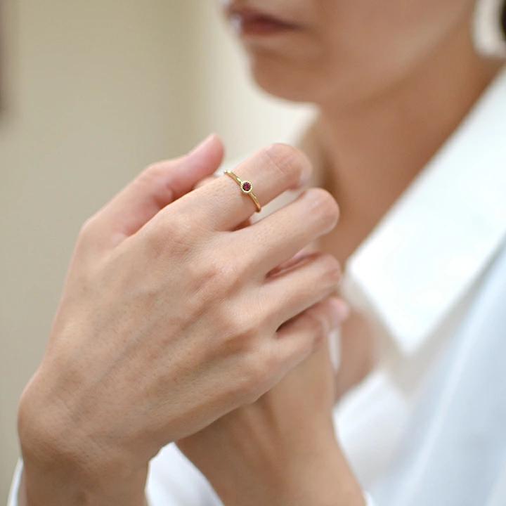 umu -アム- FINE JEWELRY STUIDIOK18 レディッシュサファイア リング 「pupo」rg0950_i2.jpg