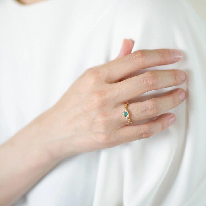 umu -アム- FINE JEWELRY STUIDIOK18 シーブルーカルセドニー ダイヤモンド リング 「osteriggio」rg0953_i3.jpg