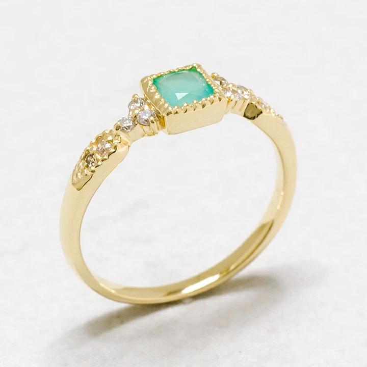 umu -アム- FINE JEWELRY STUIDIOK18 シーブルーカルセドニー ダイヤモンド リング 「osteriggio」rg0953_kanban2.jpg