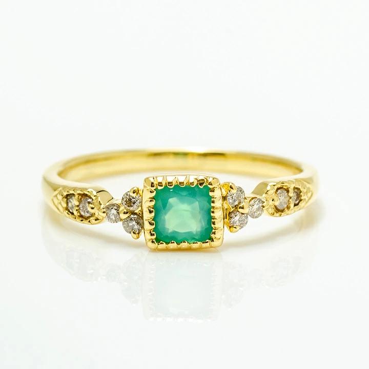 umu -アム- FINE JEWELRY STUIDIOK18 シーブルーカルセドニー ダイヤモンド リング 「osteriggio」rg0953_m.jpg