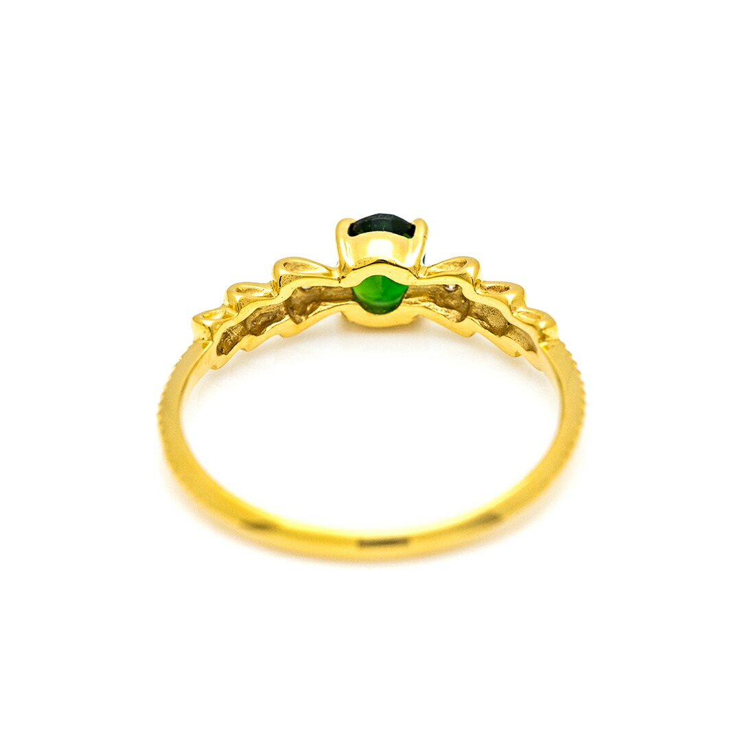 umu -アム- FINE JEWELRY STUIDIOグリーントルマリン ダイヤモンド リボンモチーフ リング 「nodino」rg0956_u.jpg
