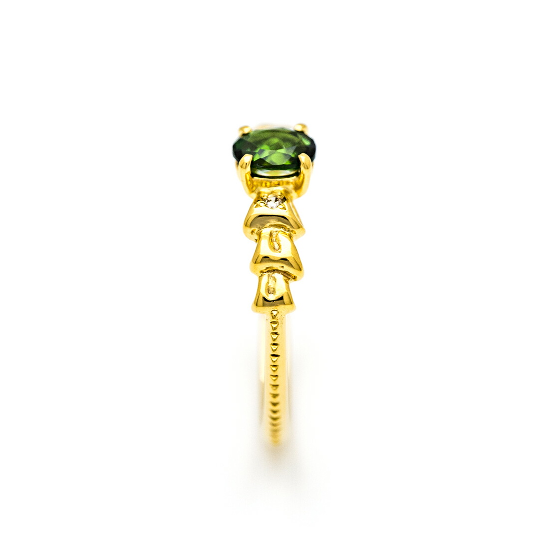 umu -アム- FINE JEWELRY STUIDIOグリーントルマリン ダイヤモンド リボンモチーフ リング 「nodino」rg0956_y.jpg