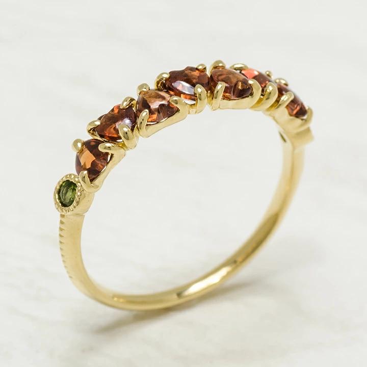 umu -アム- FINE JEWELRY STUIDIOK18 ガーネット グリーントルマリン ハート リング 「ricolmo」rg0965_kanban2.jpg