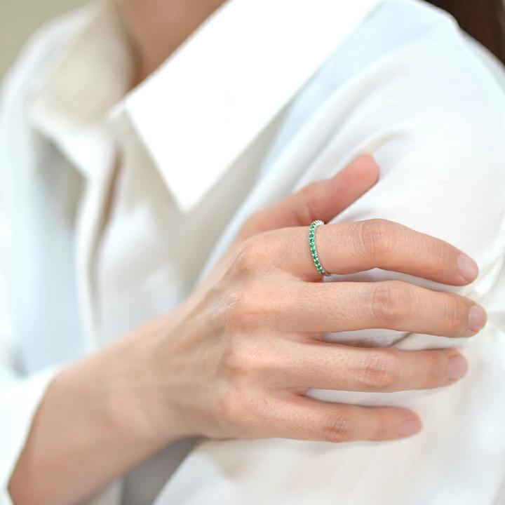 umu -アム- FINE JEWELRY STUIDIOK18 エメラルド エタニティ リング 「fila」rg0969_i3.jpg