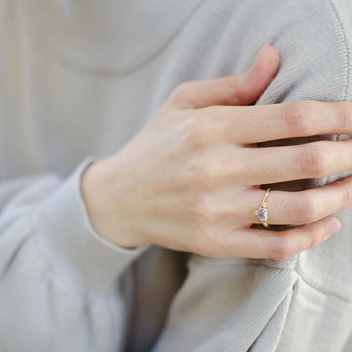umu -アム- FINE JEWELRY STUIDIOK18 ブルームーンストーン ダイヤモンド ハート リング 「ragazza」rg0976_i3.jpg