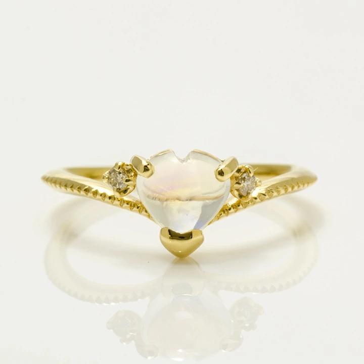umu -アム- FINE JEWELRY STUIDIOK18 ブルームーンストーン ダイヤモンド ハート リング 「ragazza」rg0976_m.jpg