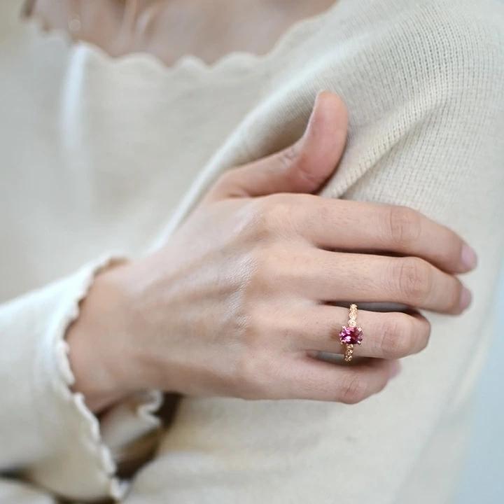 umu -アム- FINE JEWELRY STUIDIOピンクトルマリン バラモチーフ リング 「rosa」rg0985_i3.jpg