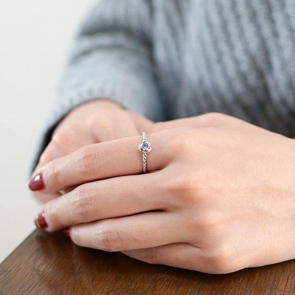 umu -アム- FINE JEWELRY STUIDIOサンタマリアアクアマリン ローズ リング 「romantica」rg0994_i2.jpg