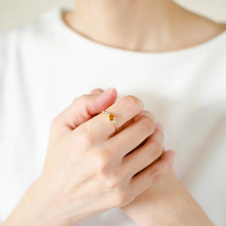 umu -アム- FINE JEWELRY STUIDIOシトリン ダイヤモンド リング 「tazzina」rg0995_i2.jpg