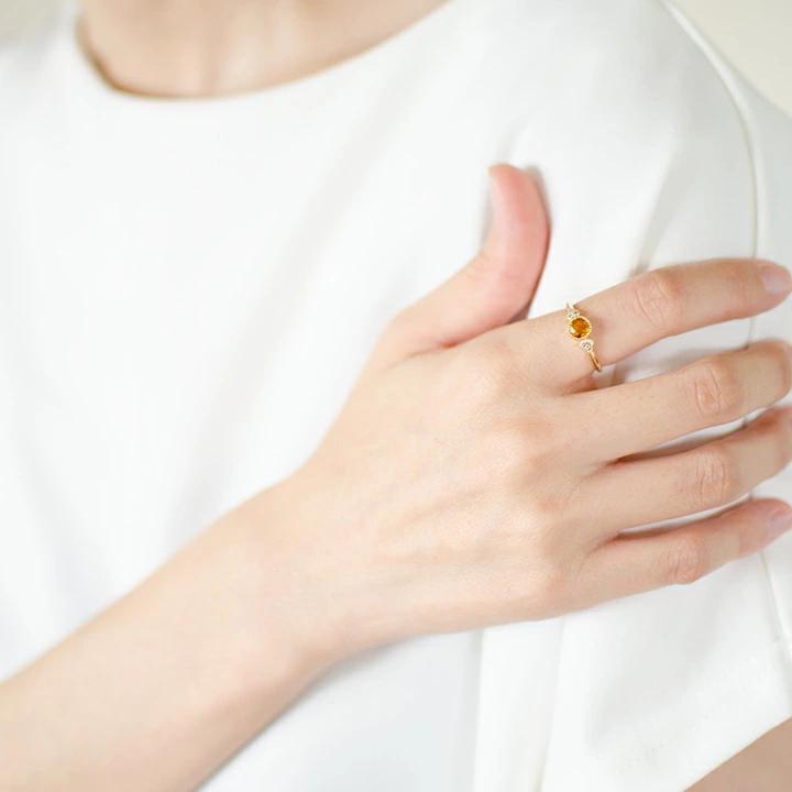 umu -アム- FINE JEWELRY STUIDIOシトリン ダイヤモンド リング 「tazzina」rg0995_i3.jpg