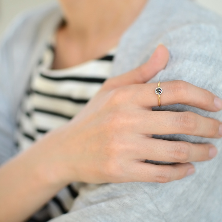 umu -アム- FINE JEWELRY STUIDIOK18/PT900 ブラックダイヤモンド コンビネーション リング 「figaro」rg1004_i3.jpg