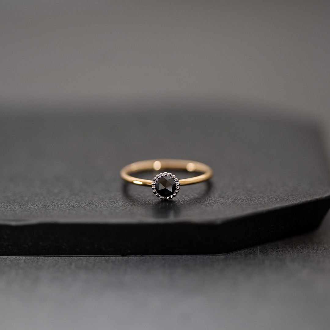 umu -アム- FINE JEWELRY STUIDIOK18/PT900 ブラックダイヤモンド コンビネーション リング 「figaro」rg1004_sns1.jpg