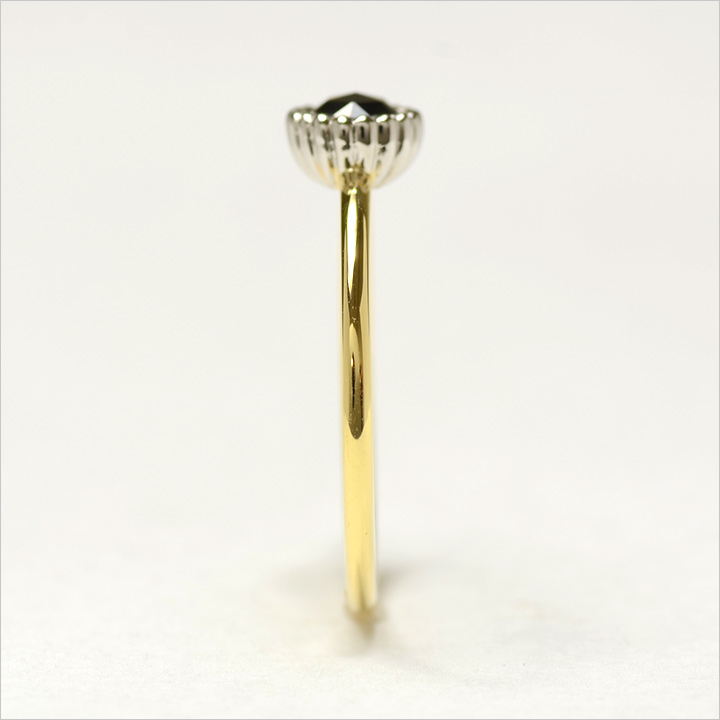 umu -アム- FINE JEWELRY STUIDIOK18/PT900 ブラックダイヤモンド コンビネーション リング 「figaro」rg1004_y.jpg