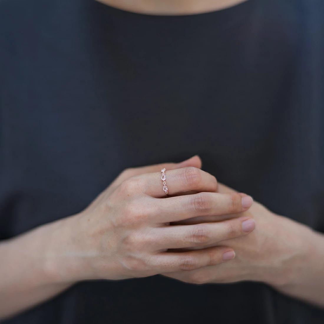 umu -アム- FINE JEWELRY STUIDIOローズクォーツ ダイヤモンド リング 「purezza」rg1005_i2.jpg