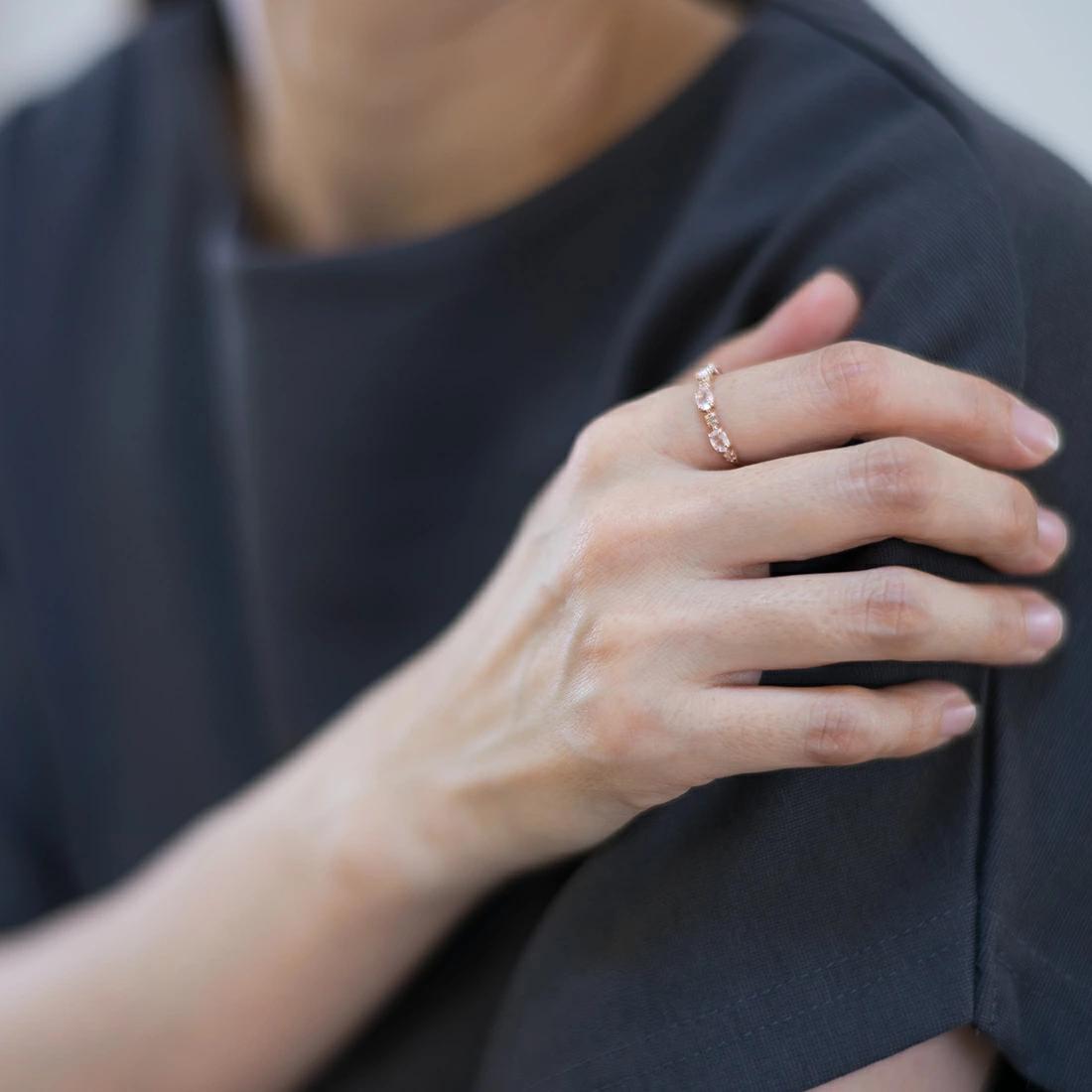 umu -アム- FINE JEWELRY STUIDIOローズクォーツ ダイヤモンド リング 「purezza」rg1005_i3.jpg