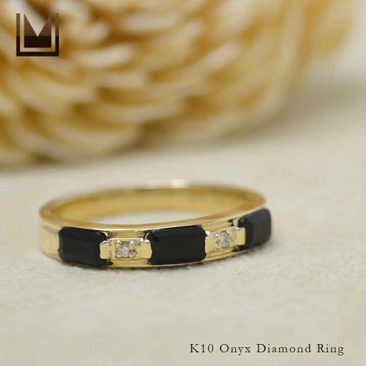 umu -アム- FINE JEWELRY STUIDIOK10 オニキス ダイヤモンド オクタゴン リング 「lucente」rg1012_1.jpg