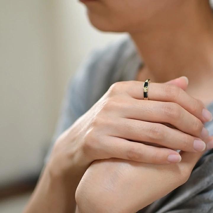 umu -アム- FINE JEWELRY STUIDIOK10 オニキス ダイヤモンド オクタゴン リング 「lucente」rg1012_i2.jpg