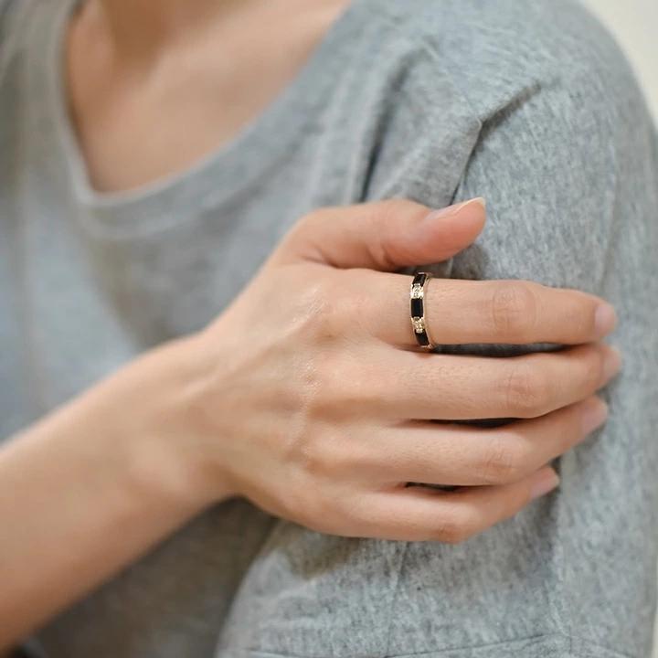 umu -アム- FINE JEWELRY STUIDIOK10 オニキス ダイヤモンド オクタゴン リング 「lucente」rg1012_i3.jpg