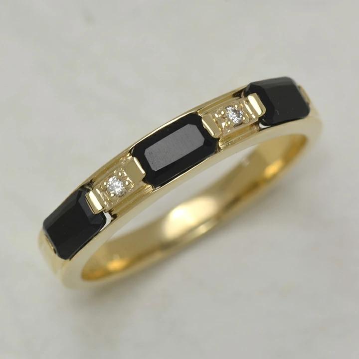 umu -アム- FINE JEWELRY STUIDIOK10 オニキス ダイヤモンド オクタゴン リング 「lucente」rg1012_kanban2.jpg