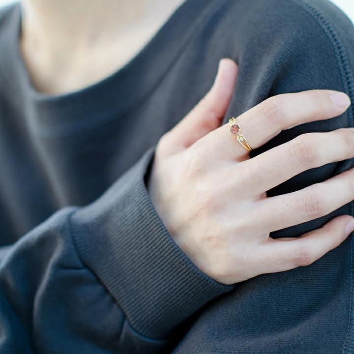 umu -アム- FINE JEWELRY STUIDIOK18 ピンクトルマリン ダイヤモンド リング 「amica」rg1019_i3.jpg