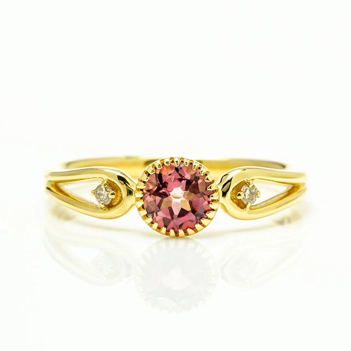 umu -アム- FINE JEWELRY STUIDIOK18 ピンクトルマリン ダイヤモンド リング 「amica」rg1019_m.jpg