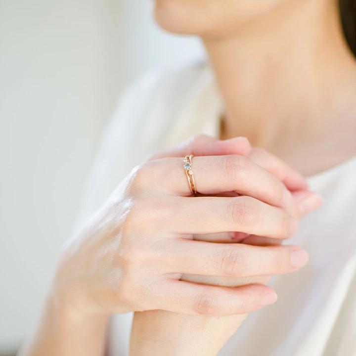 umu -アム- FINE JEWELRY STUIDIOサンタマリアアクアマリン ダイヤモンド リング 「cresta」rg1049_i2.jpg