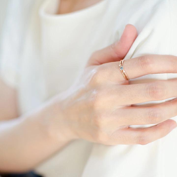 umu -アム- FINE JEWELRY STUIDIOサンタマリアアクアマリン ダイヤモンド リング 「cresta」rg1049_i3.jpg