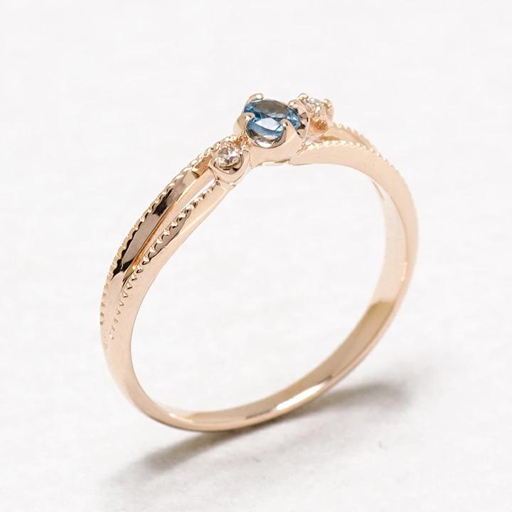 umu -アム- FINE JEWELRY STUIDIOサンタマリアアクアマリン ダイヤモンド リング 「cresta」rg1049_kanban2.jpg