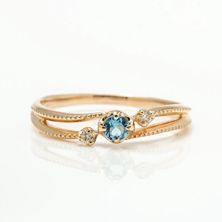 umu -アム- FINE JEWELRY STUIDIOサンタマリアアクアマリン ダイヤモンド リング 「cresta」rg1049_m.jpg