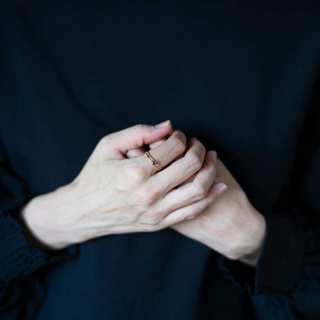 umu -アム- FINE JEWELRY STUIDIOルビー ダイヤモンド リング 「cresta」rg1050_i2.jpg