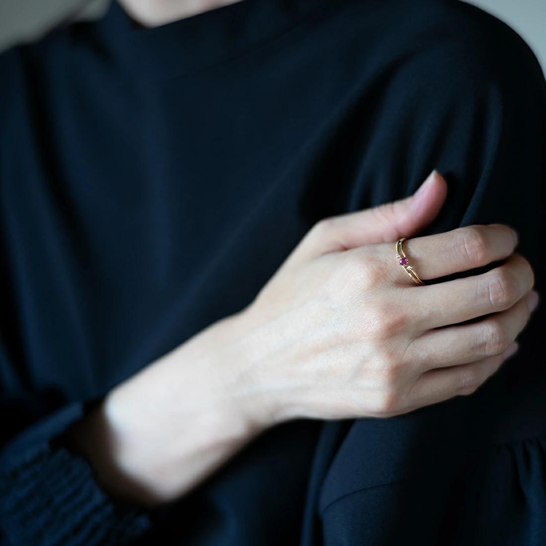 umu -アム- FINE JEWELRY STUIDIOルビー ダイヤモンド リング 「cresta」rg1050_i3.jpg