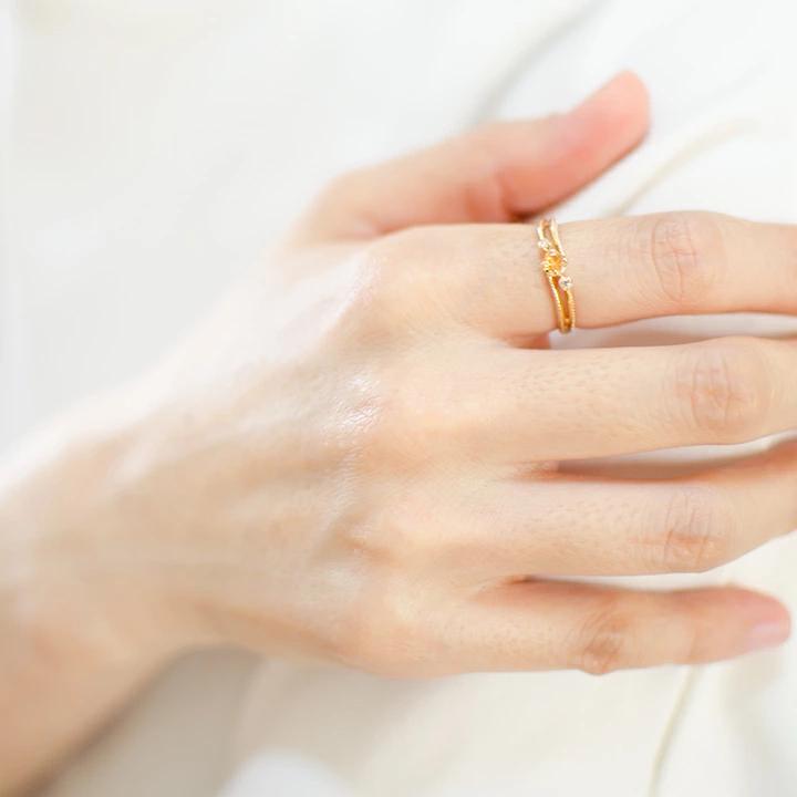 umu -アム- FINE JEWELRY STUIDIOK18 マンダリンガーネット ダイヤモンド リング 「cresta」rg1051_i3.jpg