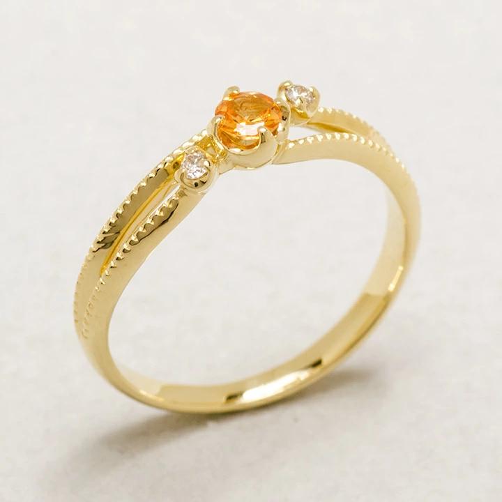 umu -アム- FINE JEWELRY STUIDIOK18 マンダリンガーネット ダイヤモンド リング 「cresta」rg1051_kanban2.jpg