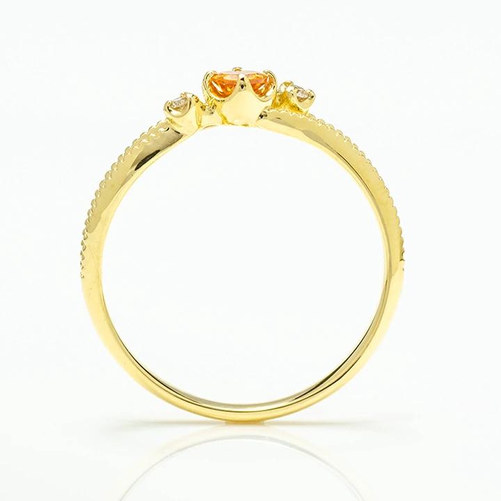 umu -アム- FINE JEWELRY STUIDIOK18 マンダリンガーネット ダイヤモンド リング 「cresta」rg1051_s.jpg