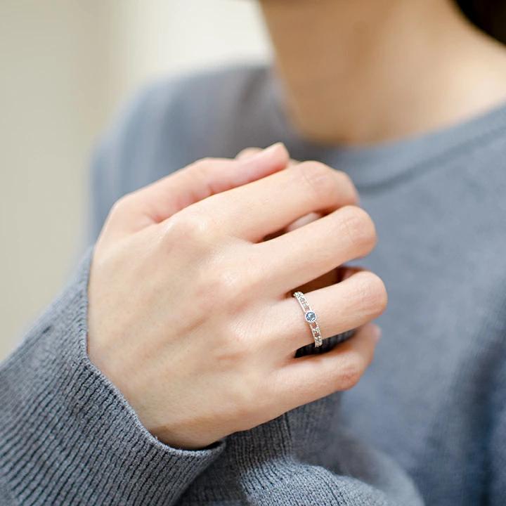 umu -アム- FINE JEWELRY STUIDIOサンタマリアアクアマリン ダイヤ リング 「delicatura」rg1054_i2.jpg