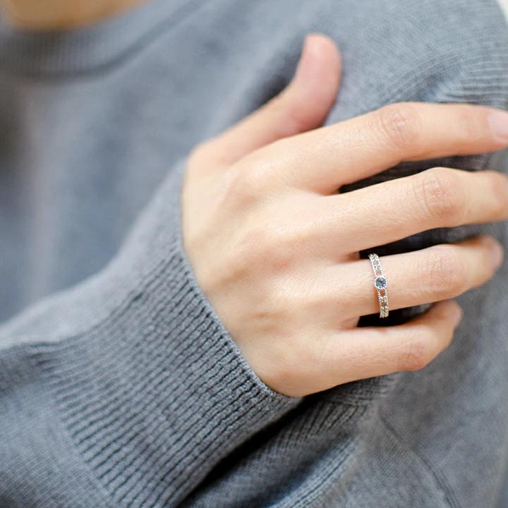 umu -アム- FINE JEWELRY STUIDIOサンタマリアアクアマリン ダイヤ リング 「delicatura」rg1054_i3.jpg