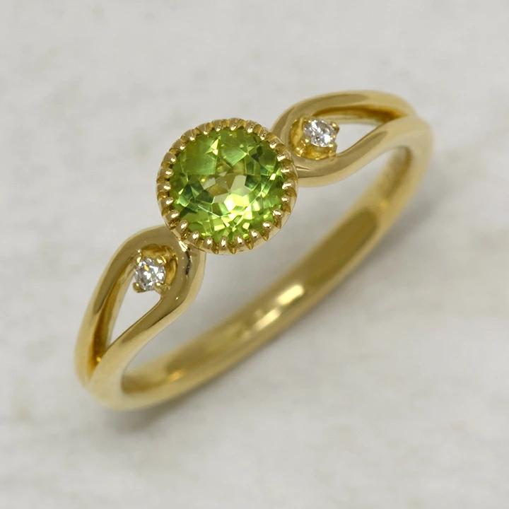 umu -アム- FINE JEWELRY STUIDIOペリドット ダイヤモンド リング 「amica」rg1059_kanban2.jpg