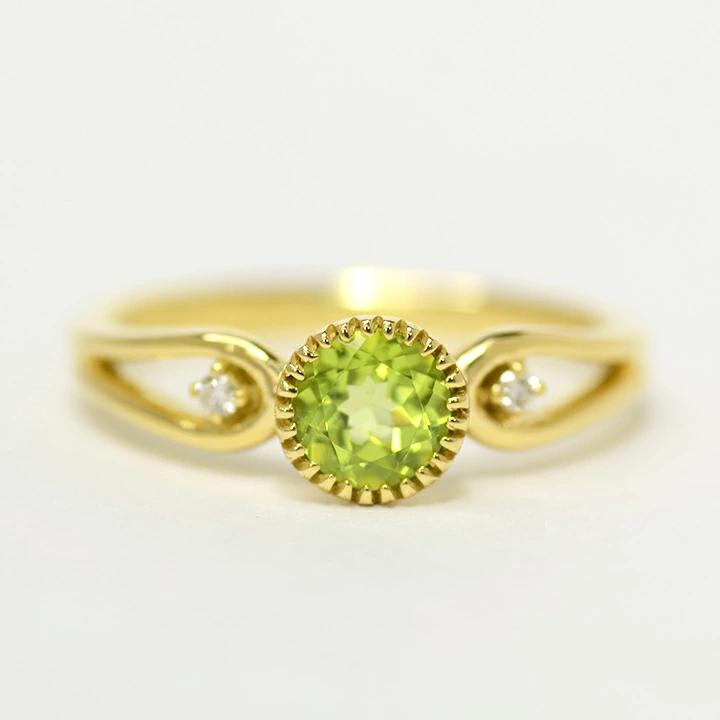 umu -アム- FINE JEWELRY STUIDIOペリドット ダイヤモンド リング 「amica」rg1059_m.jpg