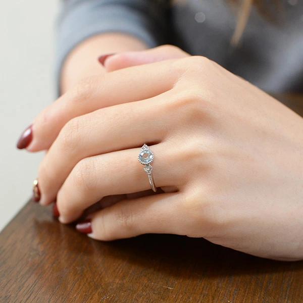 umu -アム- FINE JEWELRY STUIDIOアクアマリン ダイヤモンド リング 「tazzina」rg1061_i2.jpg