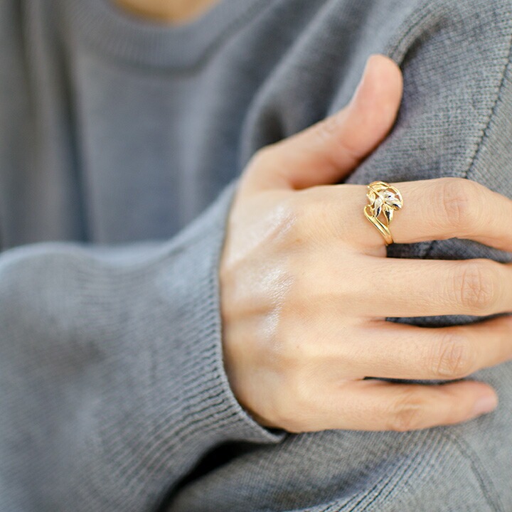 umu -アム- FINE JEWELRY STUIDIOリーフモチーフ リング 「chioma」rg1067_i3.jpg