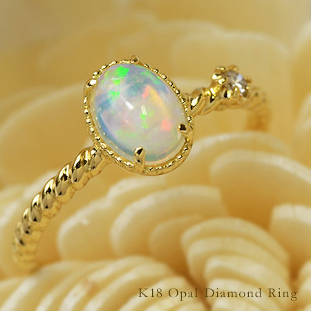 umu -アム- FINE JEWELRY STUIDIOK18 ライトオパール ダイヤモンド リング 「spaiato」rg1084_1.jpg