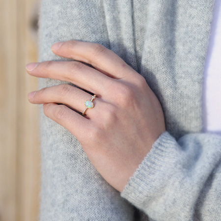 umu -アム- FINE JEWELRY STUIDIOK18 ライトオパール ダイヤモンド リング 「spaiato」rg1084_3.jpg