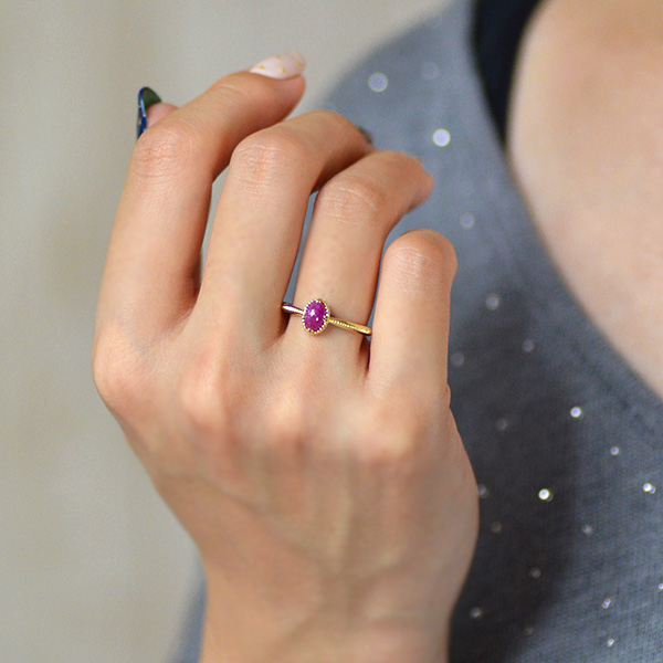 umu -アム- FINE JEWELRY STUIDIOK10 カボション ルビー リングrg1094_i2.jpg
