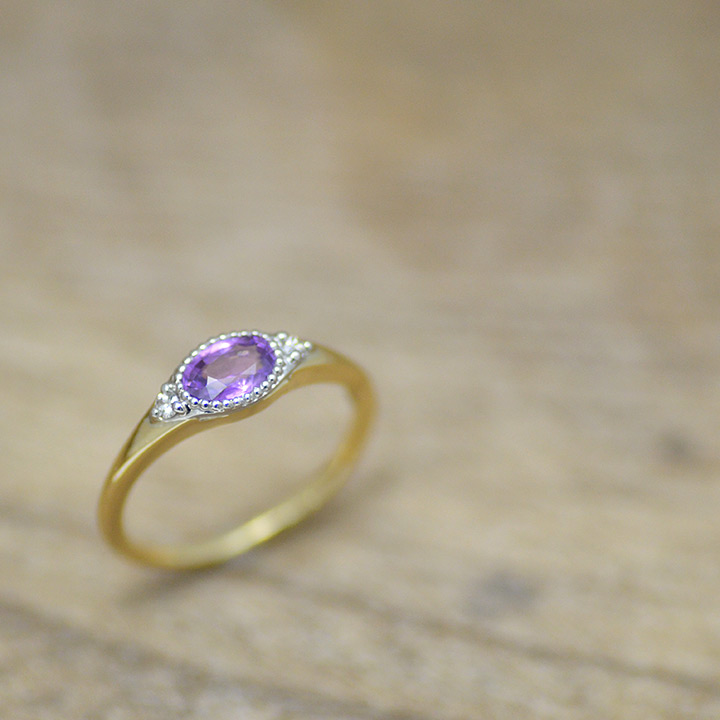 umu -アム- FINE JEWELRY STUIDIOK18/PT900 アメシスト ダイヤモンド リング 「classica」rg1117_1.jpg