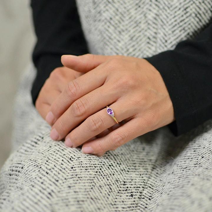 umu -アム- FINE JEWELRY STUIDIOK18/PT900 アメシスト ダイヤモンド リング 「classica」rg1117_9.jpg