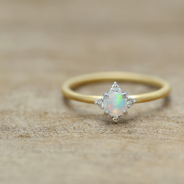 umu -アム- FINE JEWELRY STUIDIOK18/PT900 オパール ダイヤモンド リング 「Etoile」rg1135_2.jpg